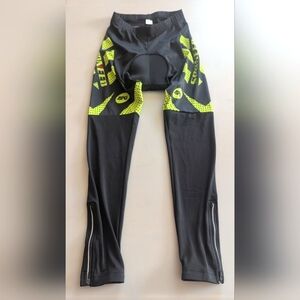 New, Sponeed Men's Black Neon 4D Padded Cycling Tights Pants Bike Wear. Size S